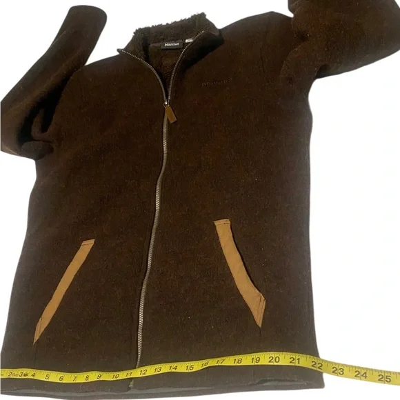 Marmot Wool Blend Full Zip Jacket Men Large Brown Outdoor Hiking Casual Gorpcore - Picture 8 of 16